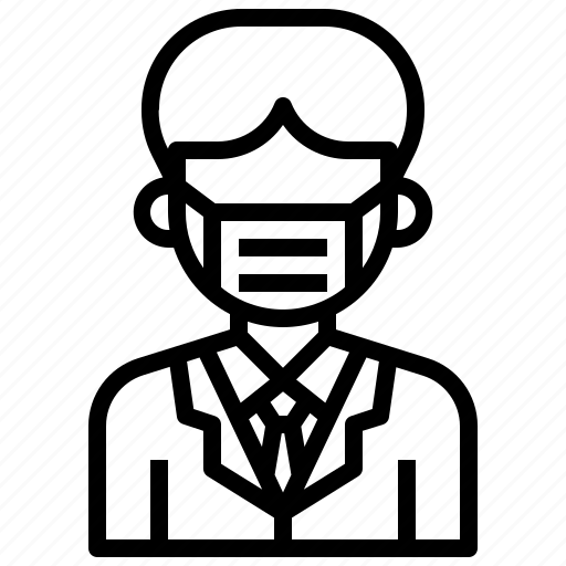 Manager, profession, suit, tie, glasses, medical, mask icon - Download on Iconfinder