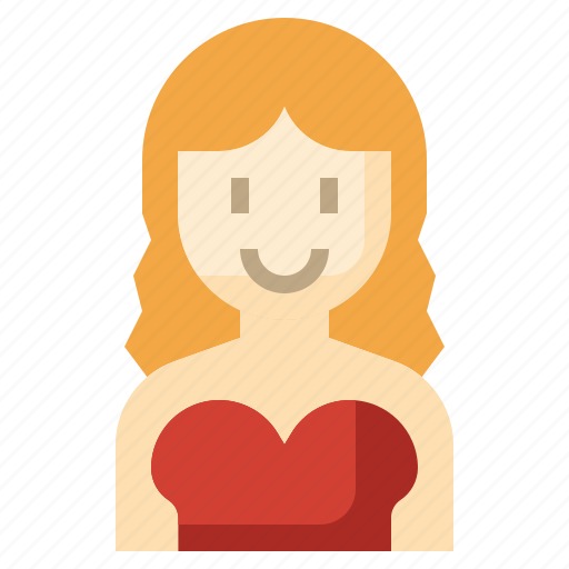Woman, curly, hair, neckline, long, female icon - Download on Iconfinder