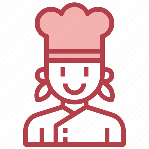 Chef, cooker, woman, long, hair, female icon - Download on Iconfinder
