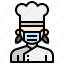 chef, cooker, woman, long, hair, female, medical 