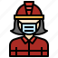firefighter, professions, people, woman, user, medical, mask 