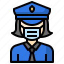 police, profession, female, safety, woman, medical, mask