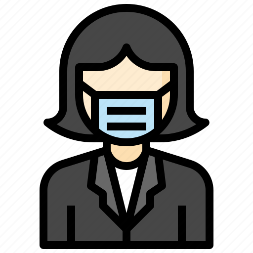 Teacher, suit, woman, female, business, medical, mask icon - Download on Iconfinder