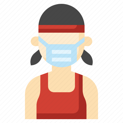 Athlete, fitness, afro, user, woman, medical, mask icon - Download on Iconfinder