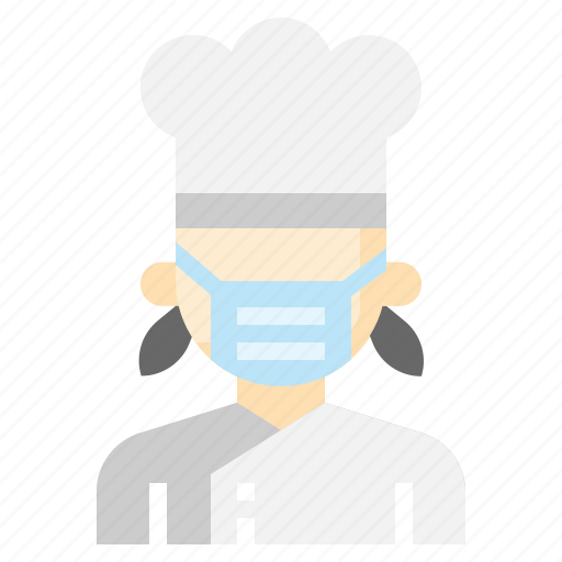 Chef, cooker, woman, long, hair, female, medical icon - Download on Iconfinder