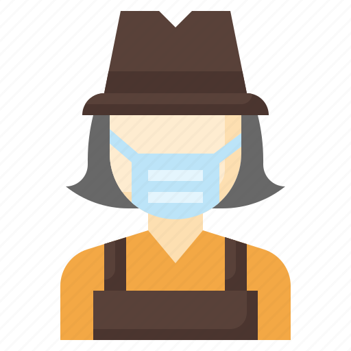 Farmer, garden, job, user, hat, medical, mask icon - Download on Iconfinder