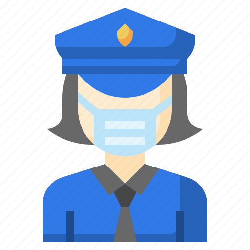 Police, profession, female, safety, woman, medical, mask icon - Download on Iconfinder