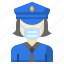police, profession, female, safety, woman, medical, mask 