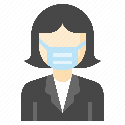 Teacher, suit, woman, female, business, medical, mask icon - Download on Iconfinder