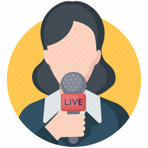 News anchor, news reporter, media, news, tv, live icon - Download on Iconfinder