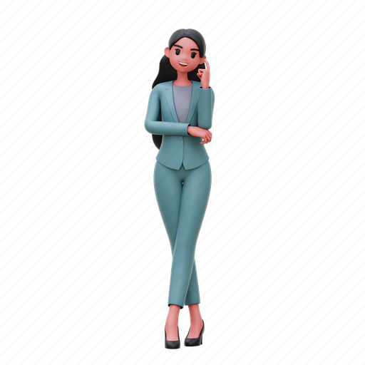 Business, woman, marketing, office, work 3D illustration - Download on Iconfinder