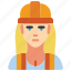 avatar, builder, construction, female, people, professional, professions 
