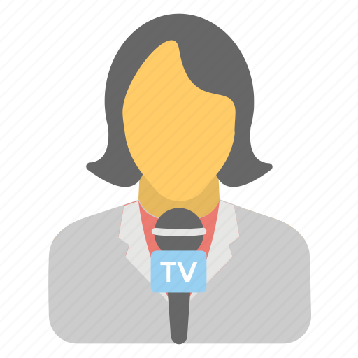 Anchorwoman, journalist, news anchor, news reporter, reporter icon - Download on Iconfinder