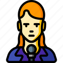 avatar, female, people, professional, professions, reporter, user