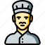 avatar, chef, male, people, professional, professions, user 