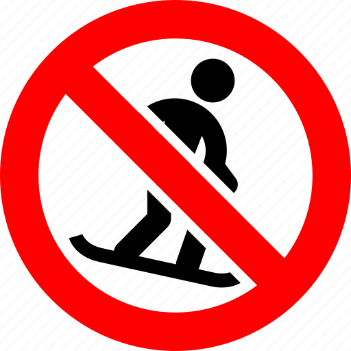 Ban, no, prohibition, sign, snowboard, sport, forbidden icon - Download on Iconfinder