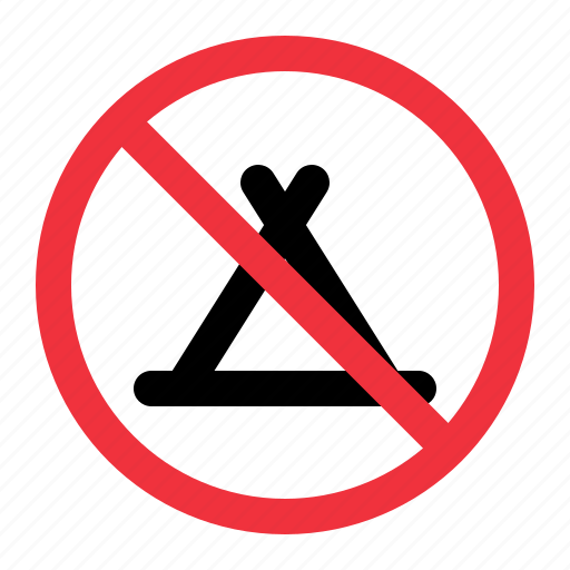 No, camping, warning, forbidden, travel, prohibited icon - Download on Iconfinder