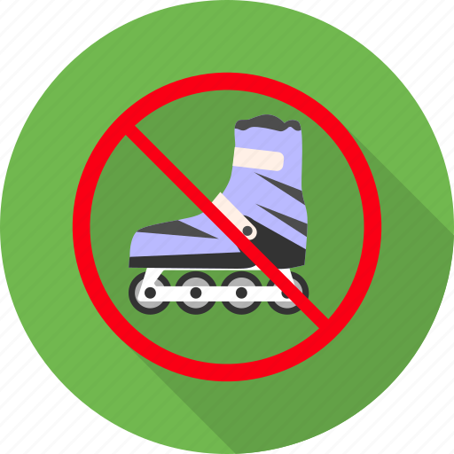 No, prohibited, sign, warning, scate, scates, scating icon - Download on Iconfinder