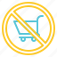 sign, no, shopping, cart, forbidden, prohibition, no shopping cart, no cart 