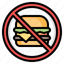 burger, signaling, fast, prohibition, sign, food, no burger, no fast food