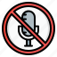 sign, sound, microphone, prohibition, audio, no audio, no microphone 