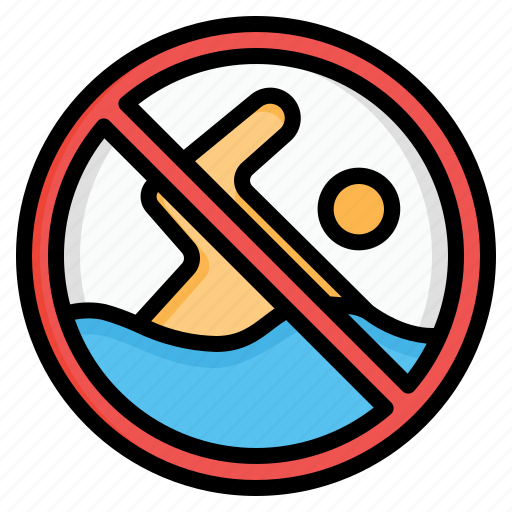 Sign, ocean, water, pool, swim, restriction, no swimming icon - Download on Iconfinder