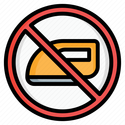No, ironing, laundry, signs, prohibition, do not iron, no ironing icon - Download on Iconfinder