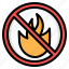 fire, signs, signaling, prohibition, burning, flames, no fire, no fire allowed, not allowed 