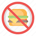 burger, signaling, fast, prohibition, sign, food, no burger, no fast food