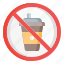 cup, drink, sign, prohibition, signaling, takeaway, no drink 