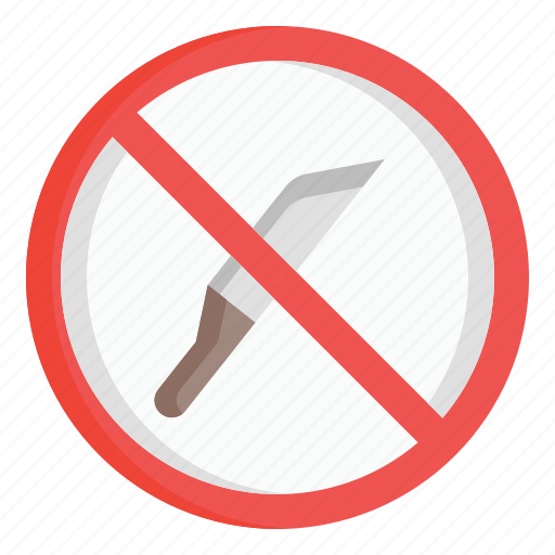 Sign, knife, prohibition, warning, restriction, blade, no knife icon - Download on Iconfinder