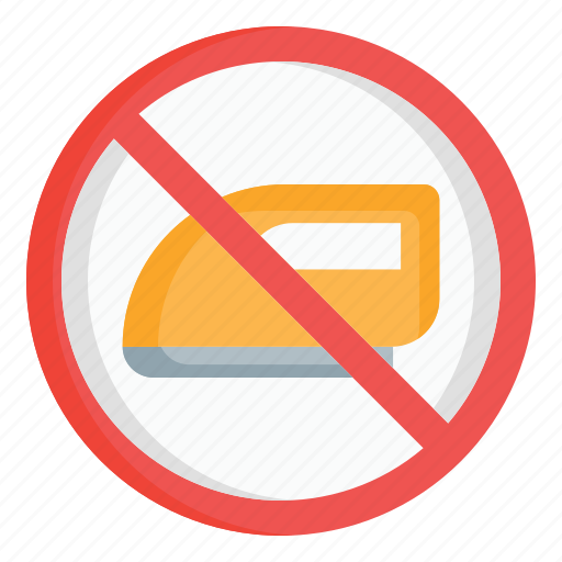 Iron, ironing, laundry, do not iron, no ironing, forbidden icon - Download on Iconfinder