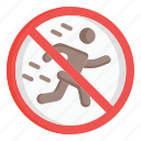 restriction, signaling, prohibition, exercise, sign, person, no running