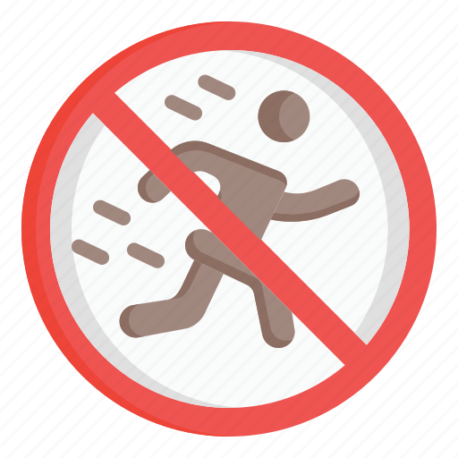 Restriction, signaling, prohibition, exercise, sign, person, no running icon - Download on Iconfinder