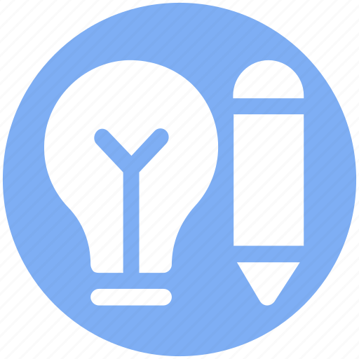 Bulb, creative, idea, pencil, pencil bulb, writing icon - Download on Iconfinder