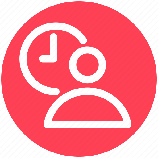 Clock, employee, time, timing, user, user time icon - Download on Iconfinder