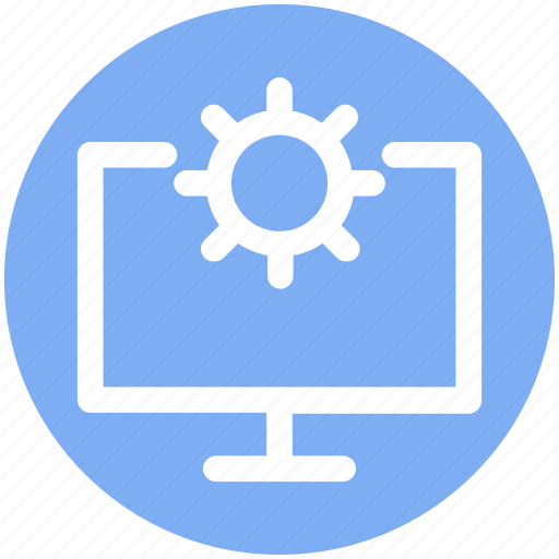 Cog wheel, computer setting, lcd, screen, setting icon - Download on Iconfinder