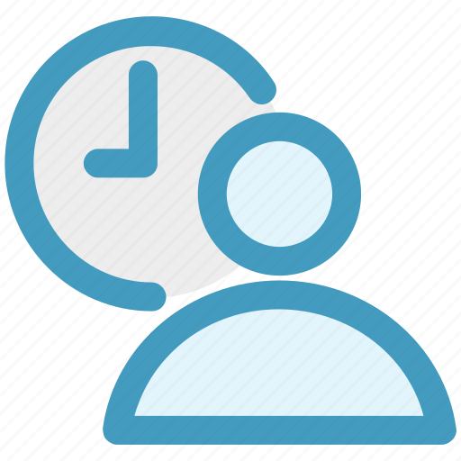 Clock, employee, time, timing, user, user time icon - Download on Iconfinder