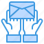 email, envelope, exchange, hands, sent 