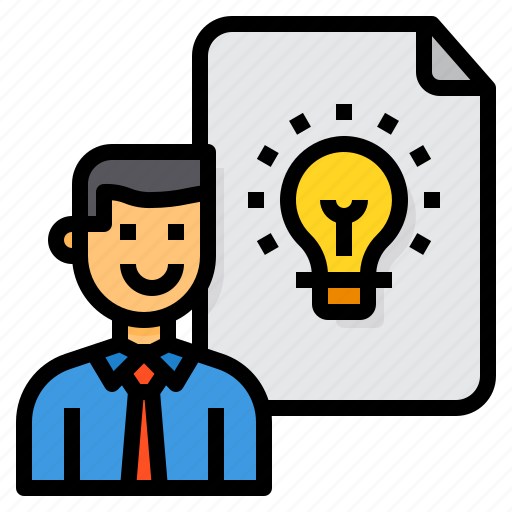 Businessman, creative, document, idea, plan icon - Download on Iconfinder