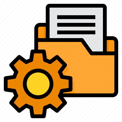 Data, document, folder, gear, management icon - Download on Iconfinder