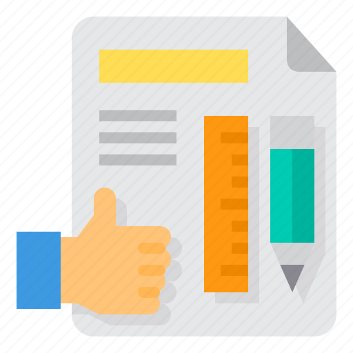 Document, hand, planning, thumb, up, worker icon - Download on Iconfinder
