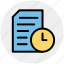 clock, document, page, sheet, time 