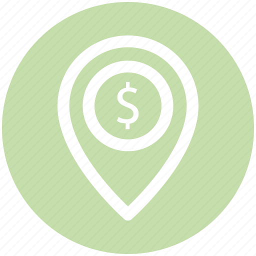 Dollar, dollar navigation, gps, location, location pin, navigation icon - Download on Iconfinder