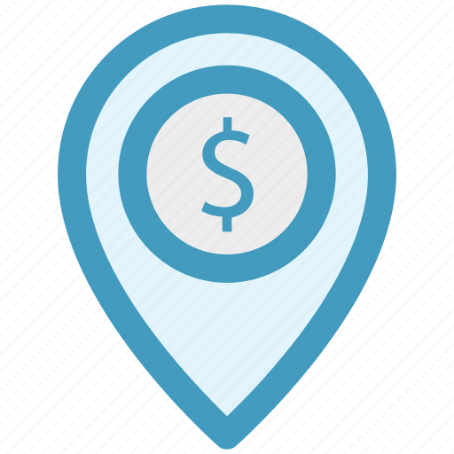 Dollar, dollar navigation, gps, location, location pin, navigation icon - Download on Iconfinder