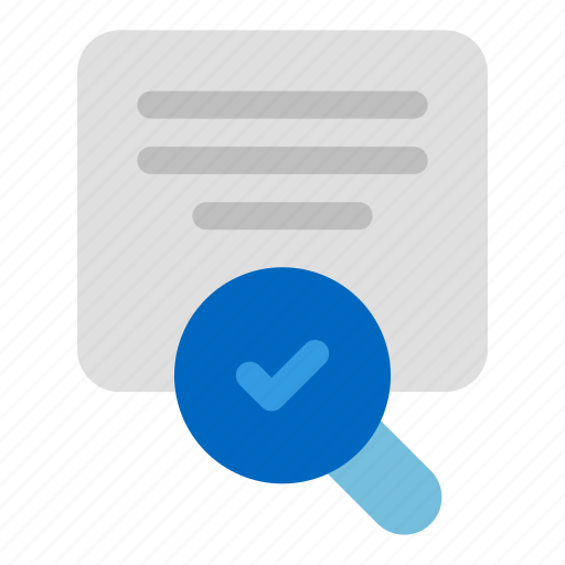 Research, checkmark, file, search, magnifying glass icon - Download on Iconfinder