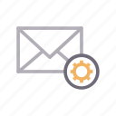 cogwheel, email, manage, message, setting 