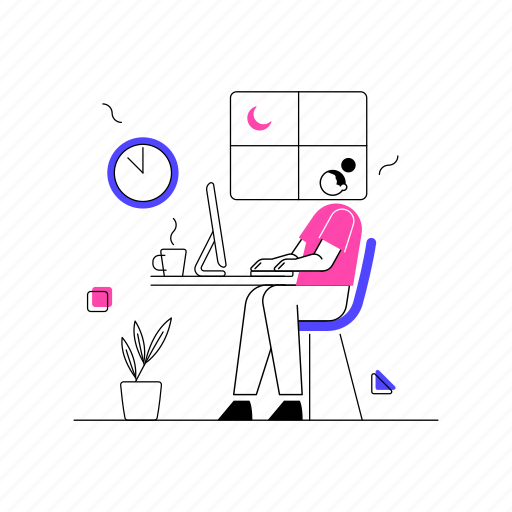 Project, management, work, overtime illustration - Download on Iconfinder