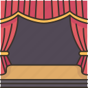 stage, spotlight, curtain, auditorium, show