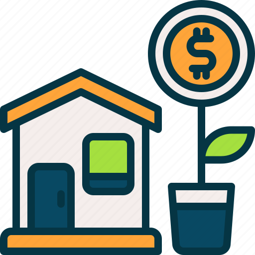 Investment, house, property, real, estate, money icon - Download on Iconfinder